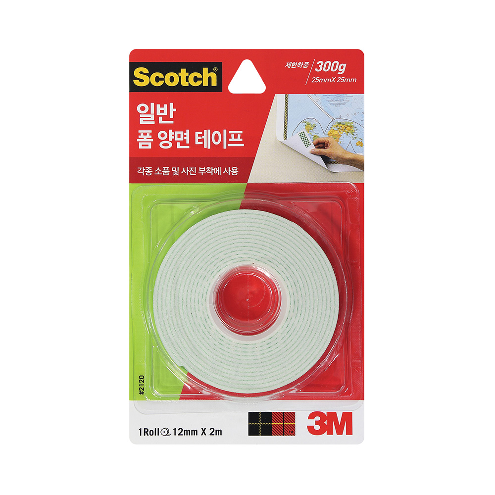 3M 스카치 일반 폼 양면 테이프 가벼운 장식품 고정 보급형 비닐용 다용도 양면 테이프, 06_2140 일반 8,010원