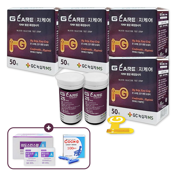 화메디 | GC녹십자MS 지케어 혈당측정검사지 당뇨 시험지 200매+채혈침 200개+알콜스왑 200매, 1개 55,300원
