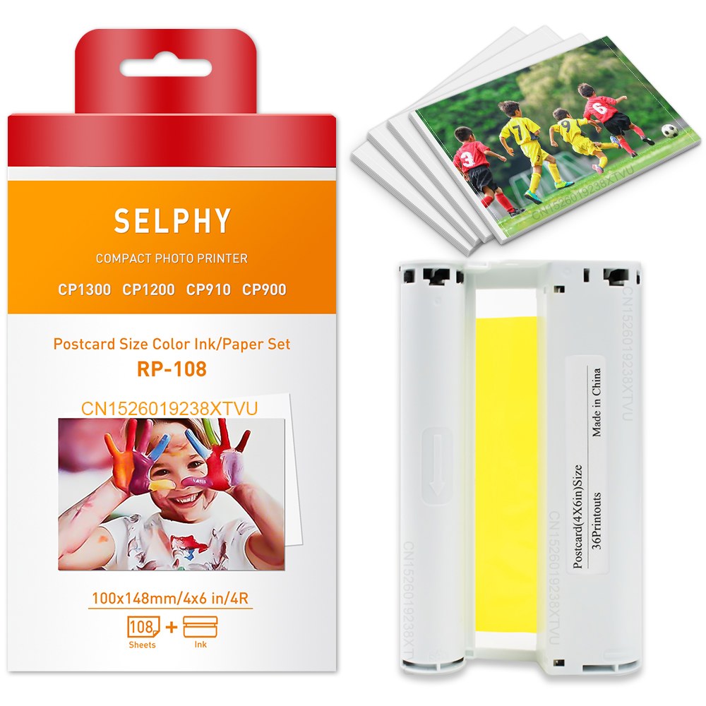 CANON SELPHY 컬러 잉크 및 용지 세트와 호환 CP 500 300 200 CP9 0 CP900 인화지 프린터 KP 08IN 36IN 6 인치 29,100원