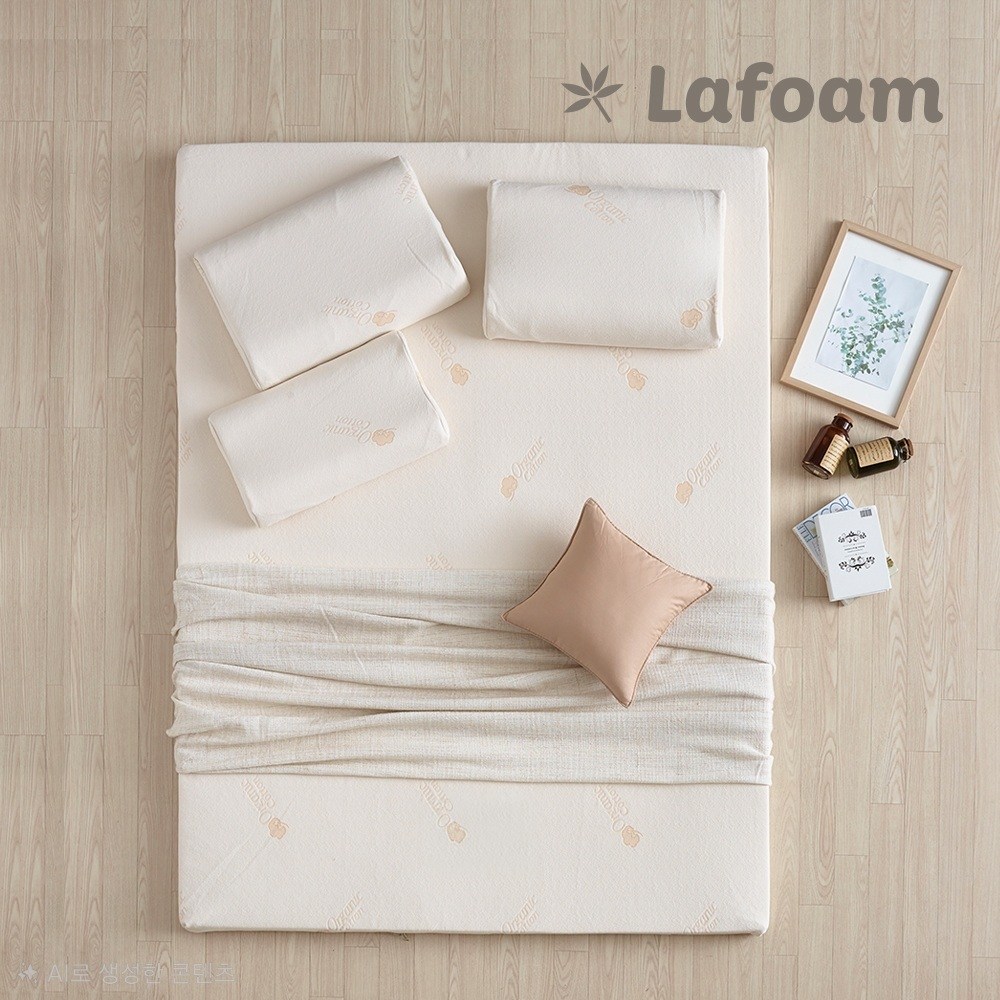 라폼 천연라텍스 매트리스 5cm 슈퍼싱글(SS) 미디엄 - 속커버+겉커버, 5cm, 보라(벨로아) 254,000원