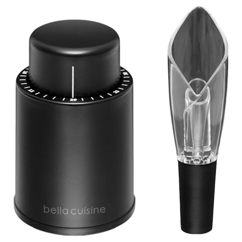 벨라쿠진 블랙라인 에어레이터 & 푸어러 + 와인 진공 스토퍼 9,400원