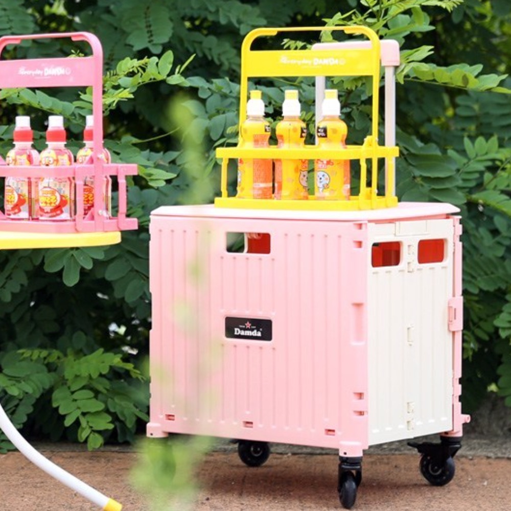 트렌드컨테이너 담다 접이식 쇼핑카트 핸드카트 장바구니 4바퀴 XL, 핑크+아이보리(9191C), 1개 55,020원