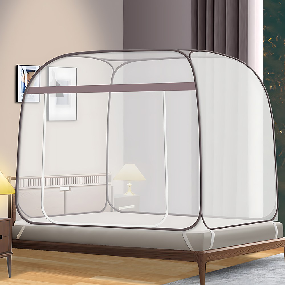 원터치 스퀘어앵글 돔 모기장 미세 방충망 침대 대형 접이식, 그레이 23,500원