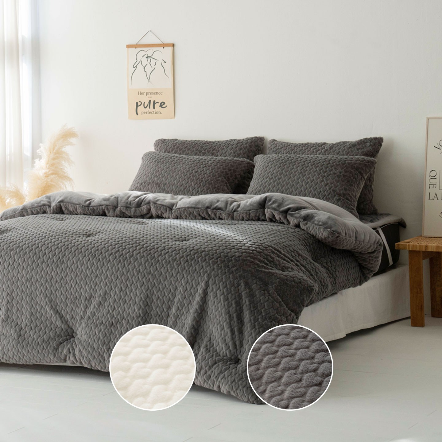 벨르데코 겨울극세사 프리미엄 10mm 장모 차렵이불세트 SS/Q/K/LK 159,000원