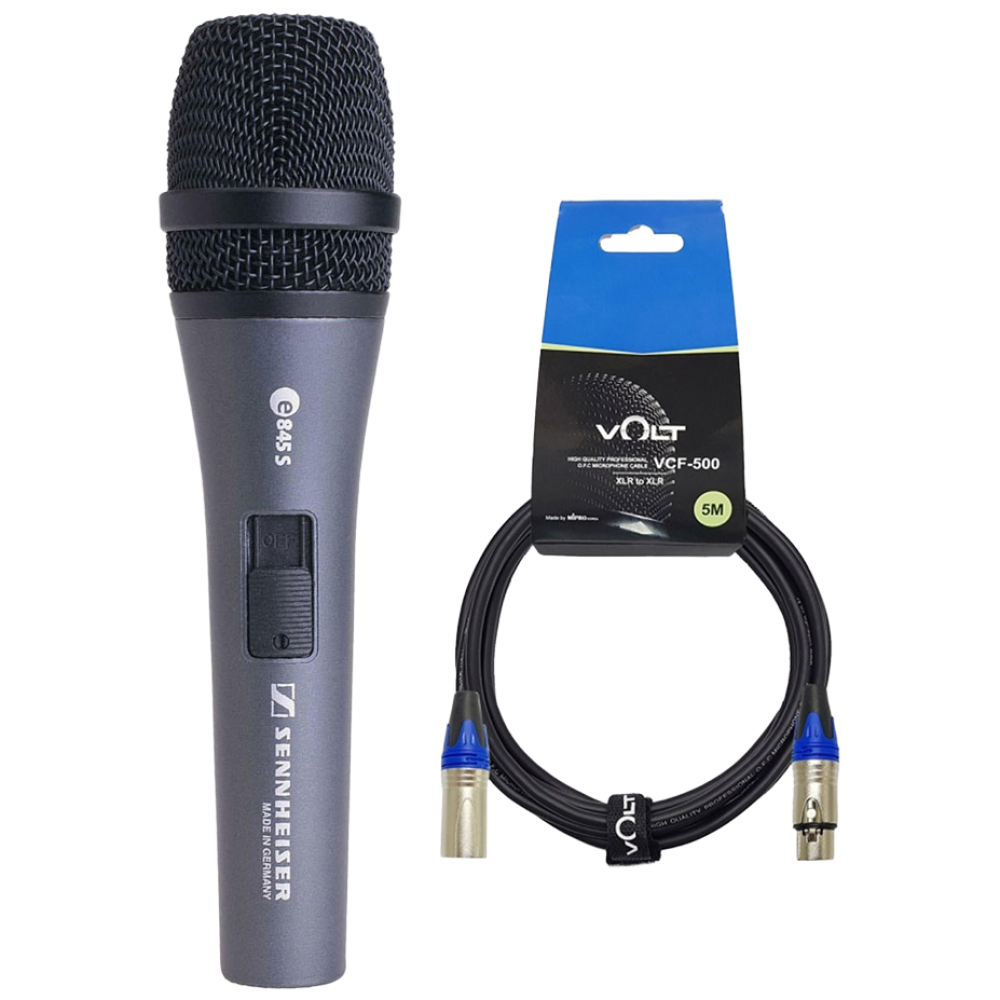 젠하이저 E845 S 마이크 보컬 홈 레코딩 다이나믹 유선 마이크 + XLR 양캐논 케이블 5M 세트[스위치있음/오늘출발] 195,000원