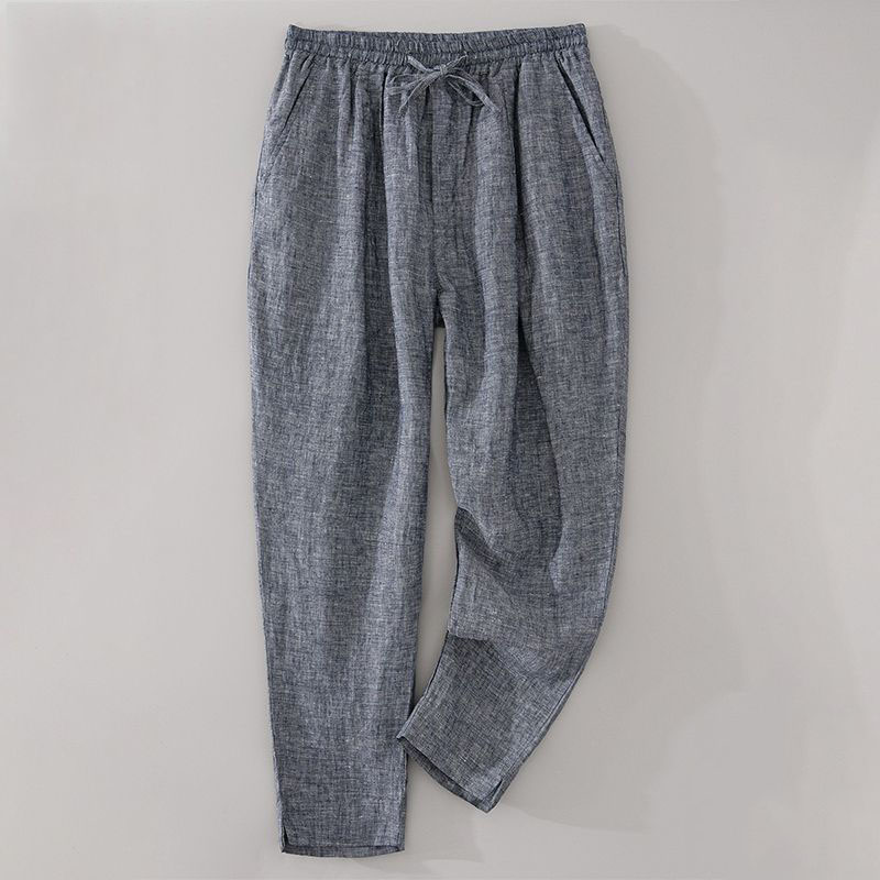 WEIHAN 남성 9부 린넨 배기 팬츠 빅사이즈 면 마 와이드 조거 팬츠 캐주얼 바지 봄여름 26,900원