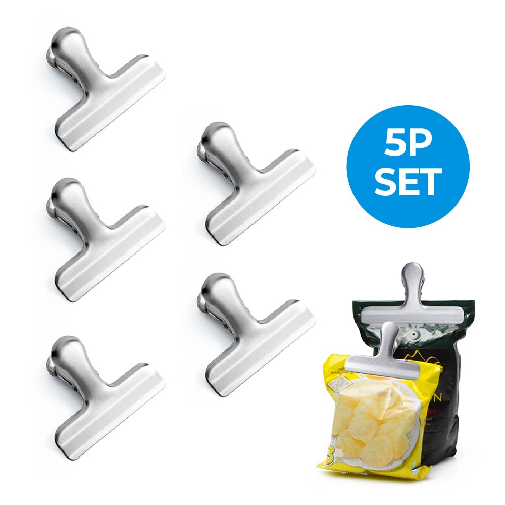 생활대가 스테인리스 밀봉집게 봉지 밀폐클립 과자집게 대형 5P세트, 5개, 스텐 8,600원