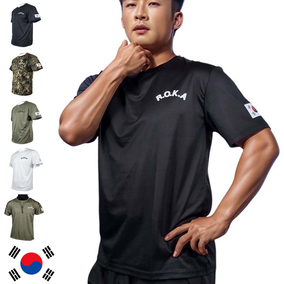 로카티 국산 PX 정품 블랙 카키 화이트 디지털 코리아아미 ROKA 군인 군용 군대 로카티셔츠 13,900원