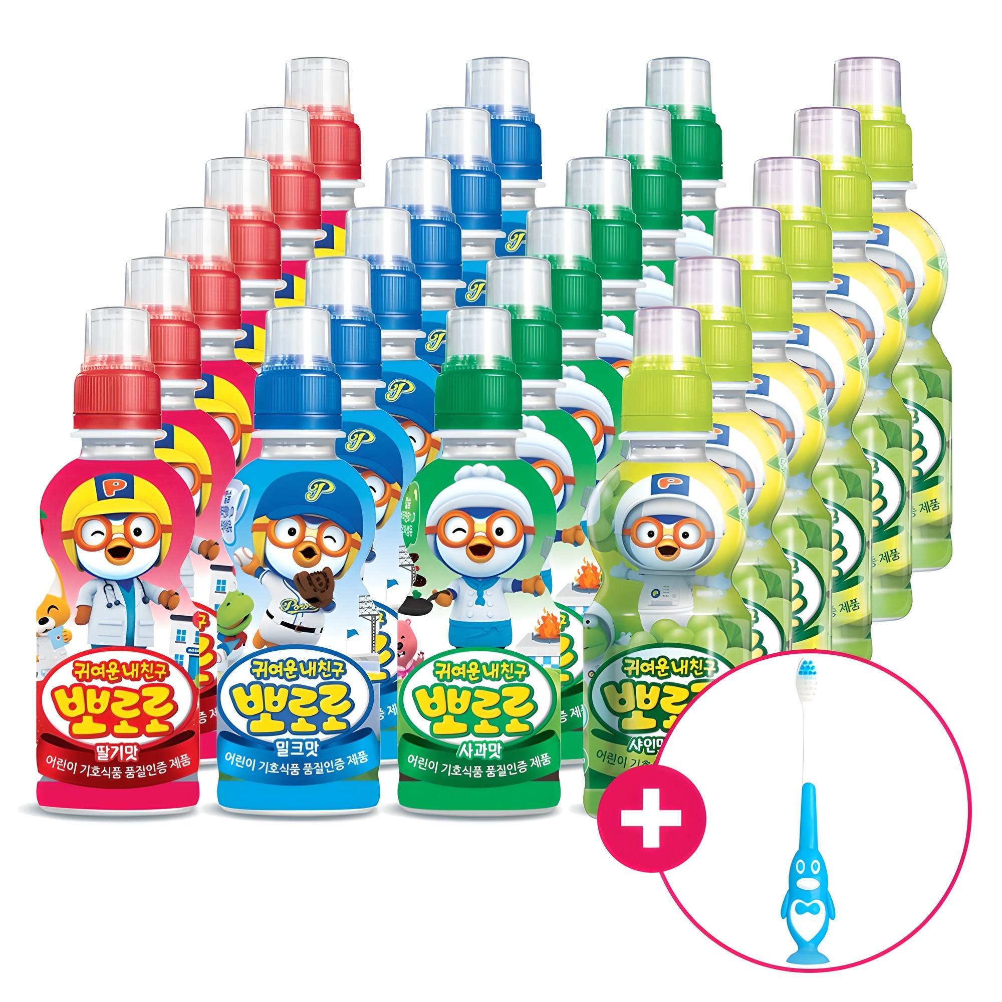 뽀로로 음료 5종 혼합구성 24개+랜덤 유아 칫솔1p 증정 16,790원