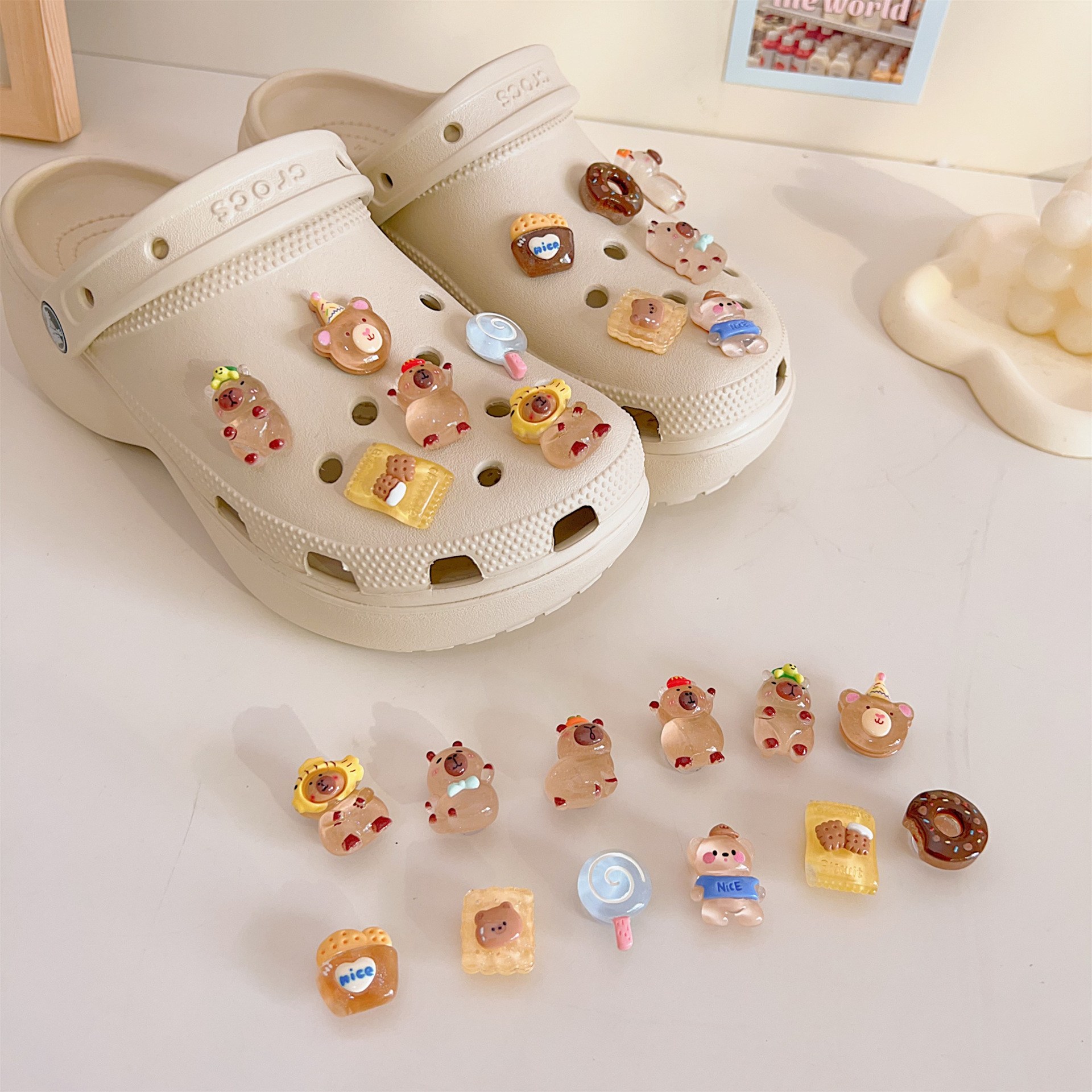 카피바라 신발 파츠 장식 곰돌이 신발 꾸미기 12pcs 세트 11,900원