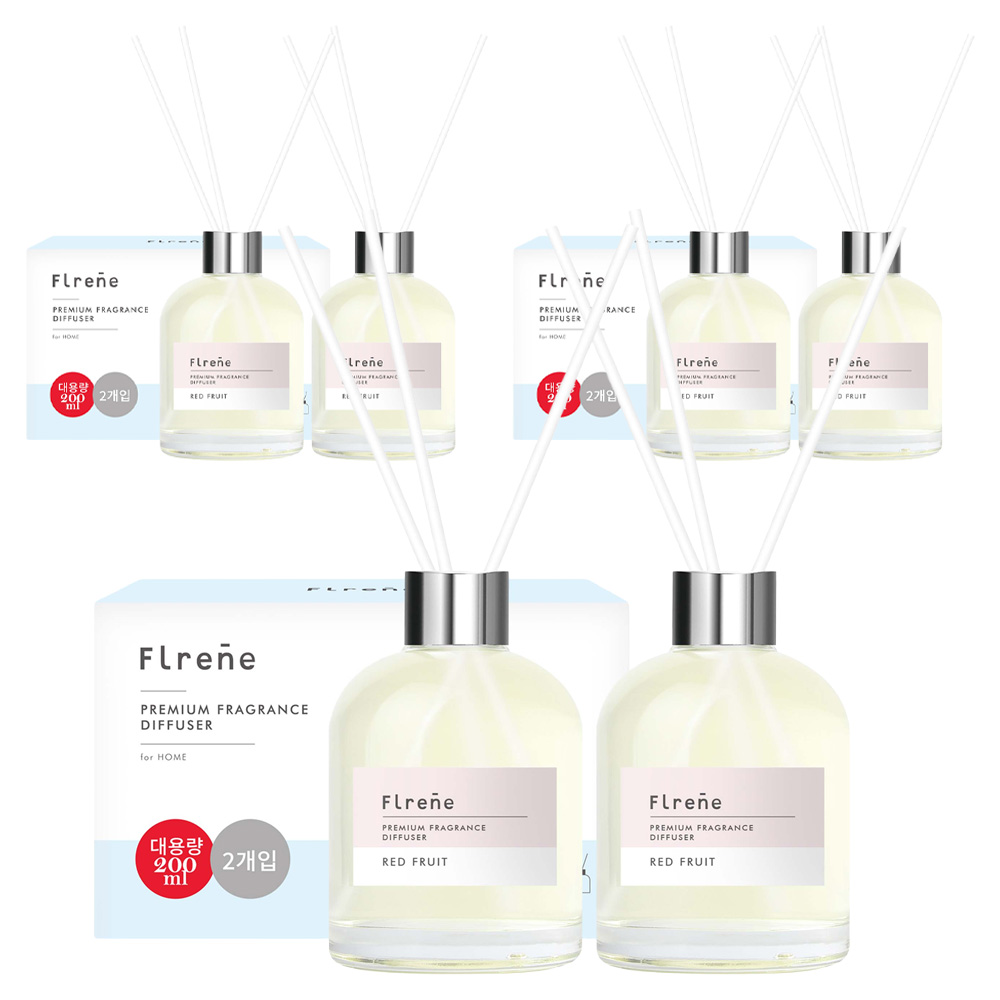 플렌느 NEW 방향제 실내용 디퓨저 200ml 2p + 스틱 10p, 레드프룻, 400ml, 3세트 35,900원