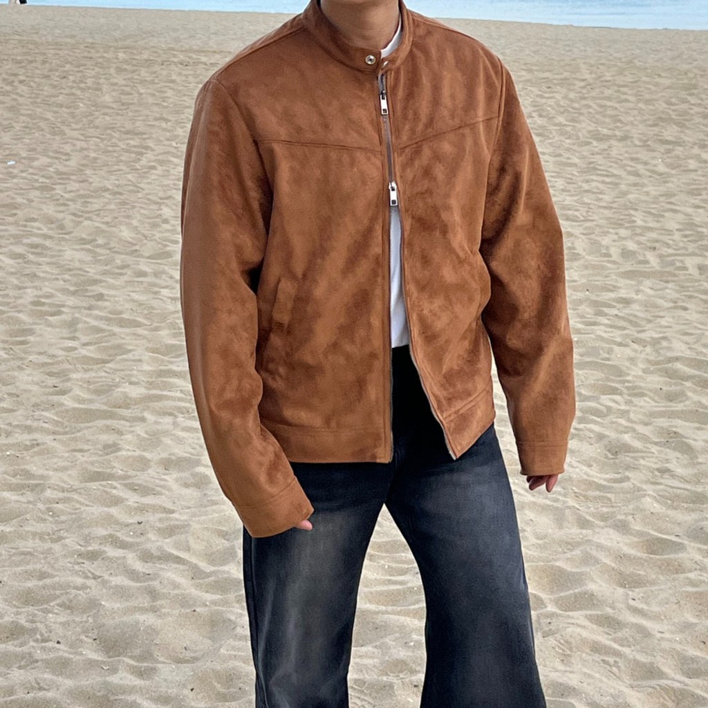 파트 미니멀 스웨이드자켓 바이커자켓 웨스턴자켓 차이나자켓 브라운 블랙 집업자켓 52,500원