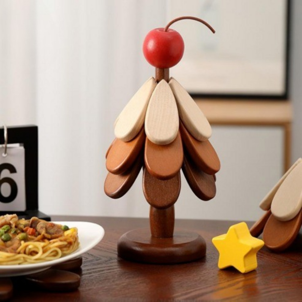 어썸H 우드 냄비받침 원목 트리 컵 받침 캠핑 집들이선물, 1개, 빨강 22,900원