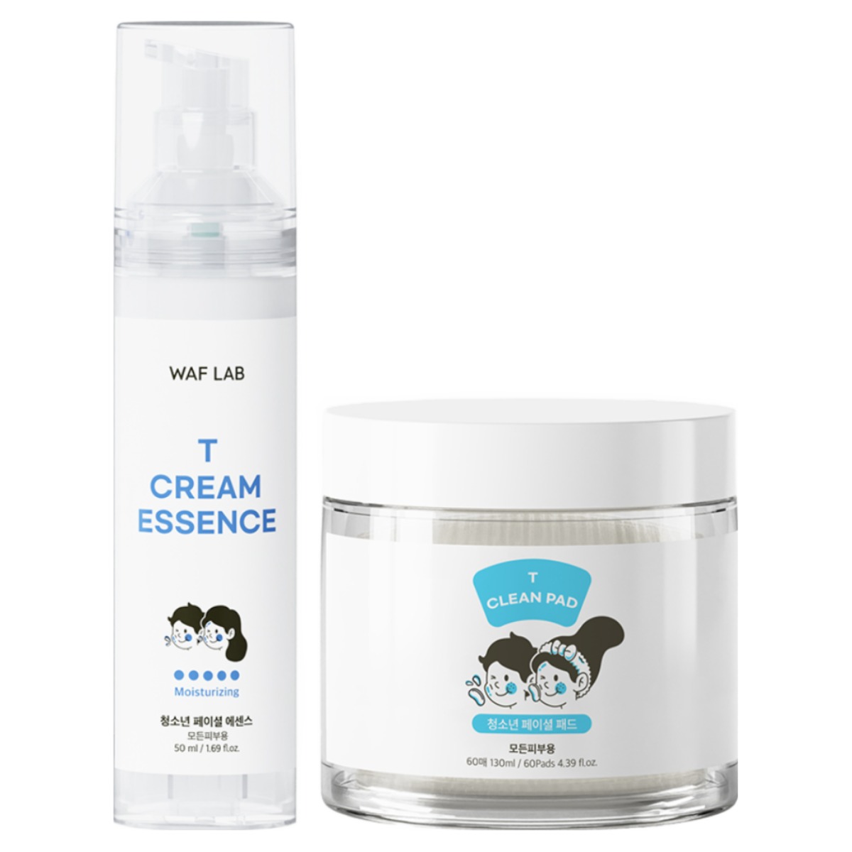 와프랩 티 청소년 클린 토너 패드&크림 에센스 수부지 청소년 유수분 밸런스 케어 세트, 1개, 130ml 38,500원