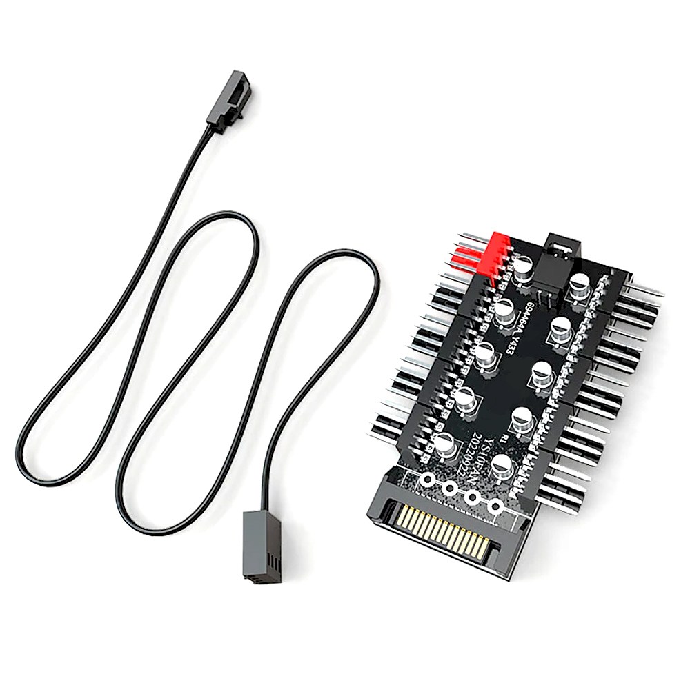 PWM 팬 허브 컨트롤러 10포트 분배기 쿨러 전원 공급 3,000원