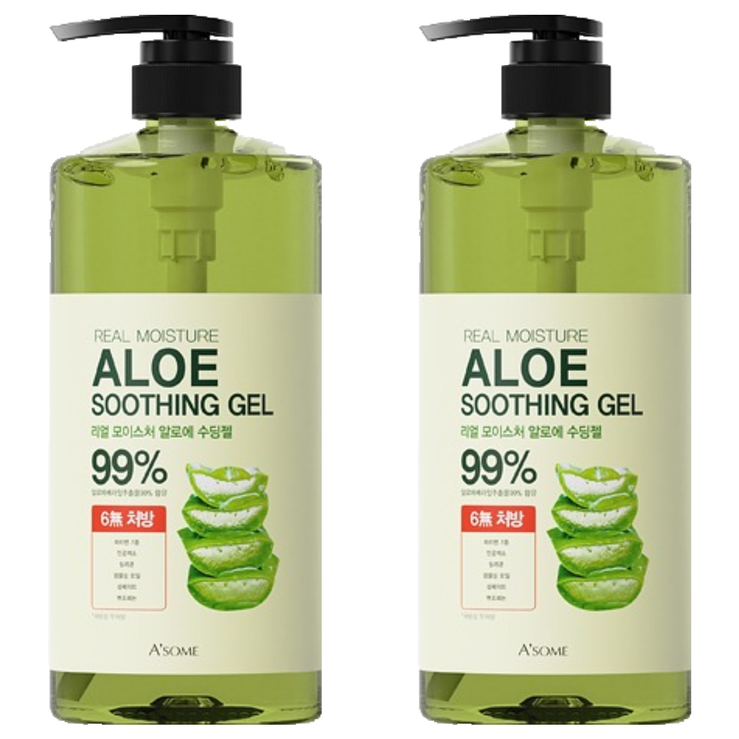 ASOME 리얼 모이스처 알로에 수딩젤 99%, 1L, 2개 12,800원