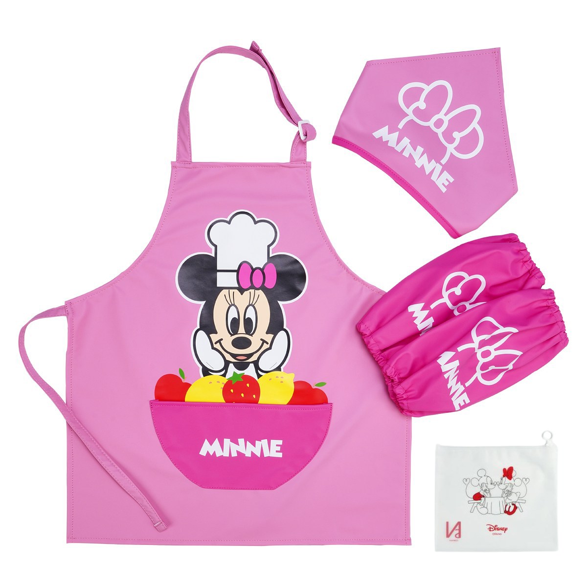 미키마우스 SNC 디즈니 요리사 미니 방수 앞치마+두건+토시+지퍼백 4종 세트 15,500원