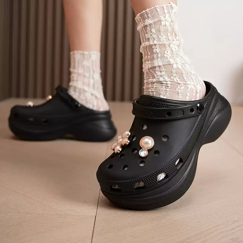 크록스 베이 여성 키높이 클로그 샌들 블랙 COCOBLANK신발악세서리증정 87,900원