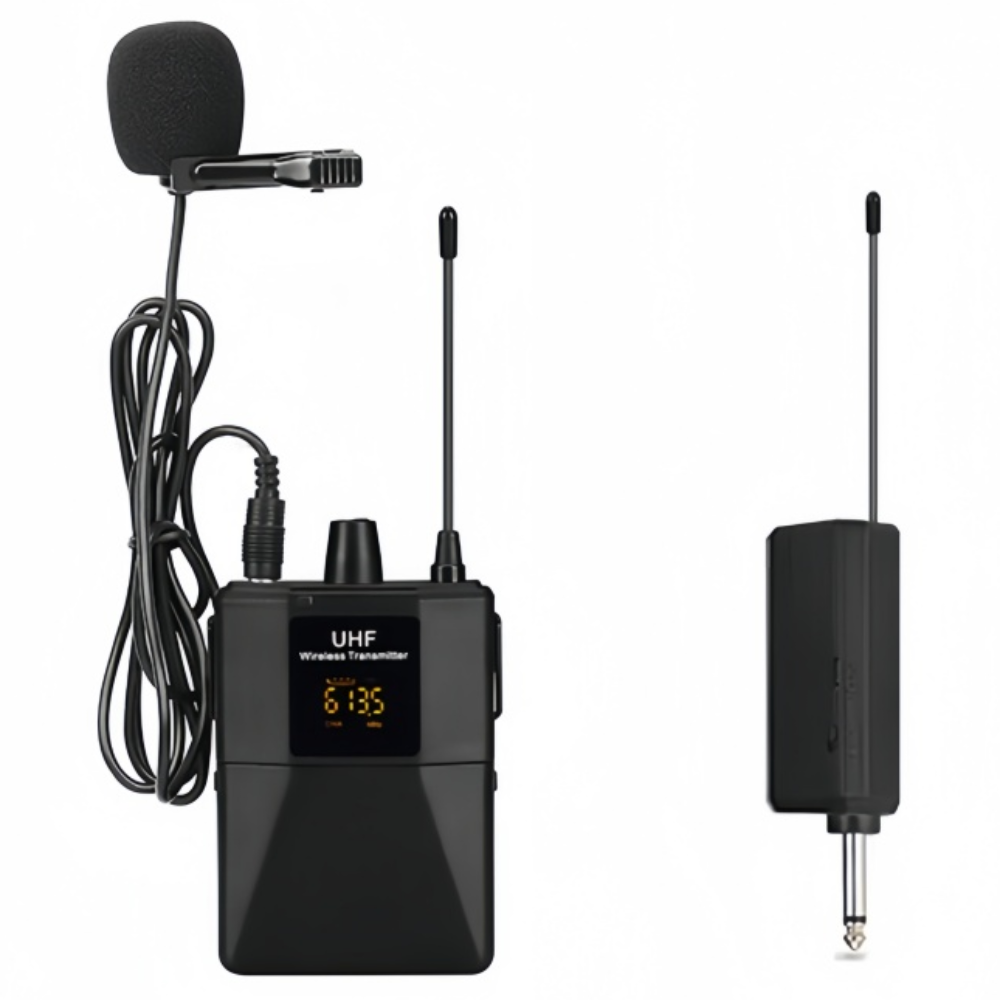 Fowod UHF U단 주파수 조절 무선 넥클립 마이크무선 송신기 + 수신기 마이크 세트 하이파이 U단 FM 마이크, 블랙 19,800원
