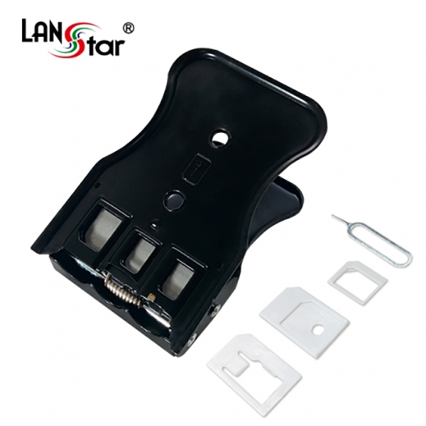 LANstar 유심칩 커터기(3in1)/LS-USIM3/변환홀더 3종 포함/유심트레이 핀/일반유심/마이크로유심/나노유심으로 커터/다양한 크기의 유심 자르기를 한번에, 1개 4,200원