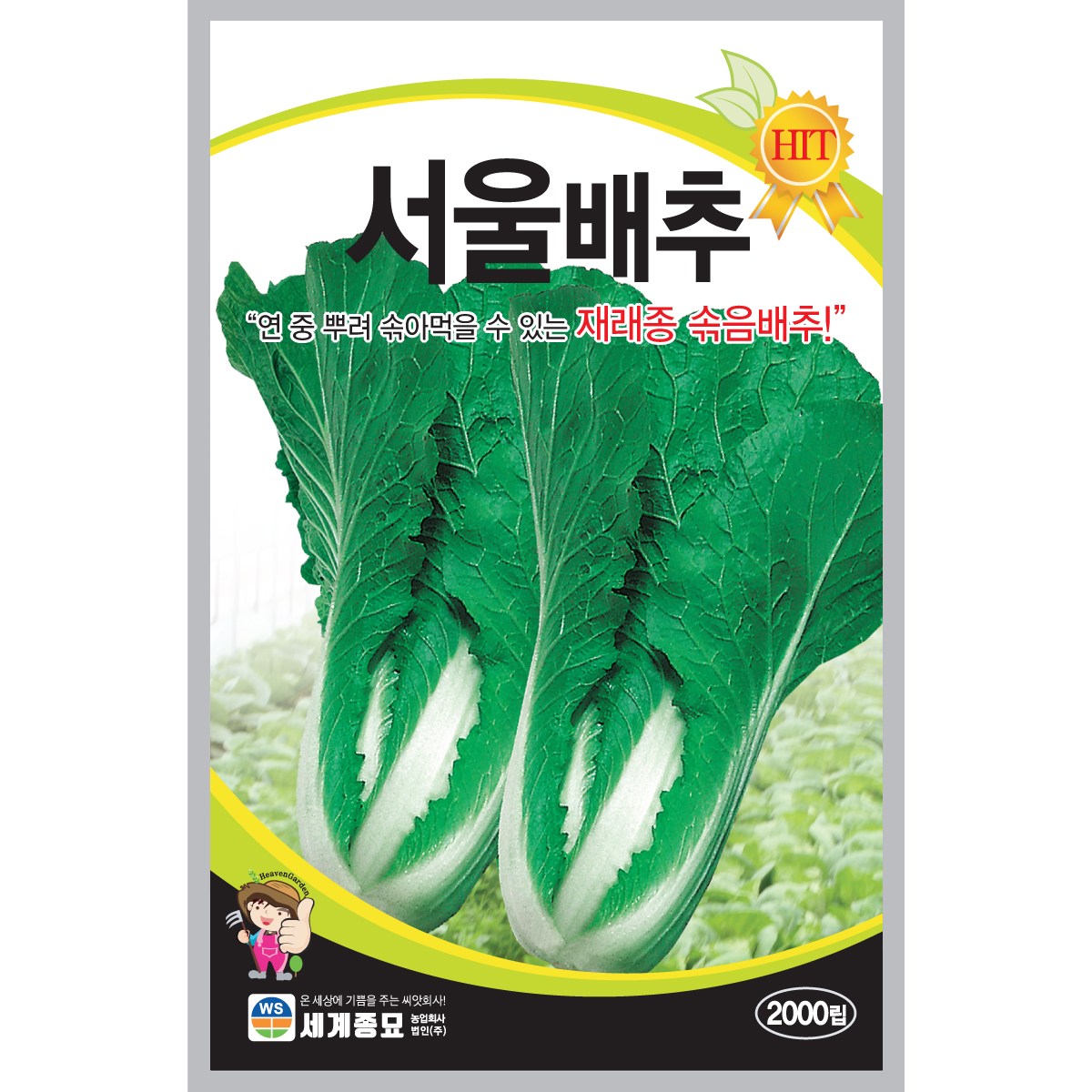 세계종묘 서울배추 씨앗 2000립, 1개 3,480원