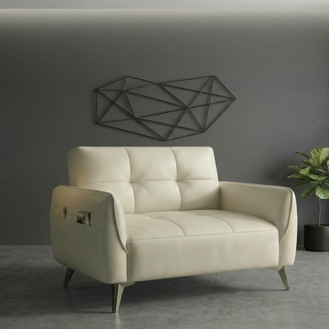 베아트룸 각도조절 2인용 가죽소파 140cm BRL16, 아이보리 157,000원