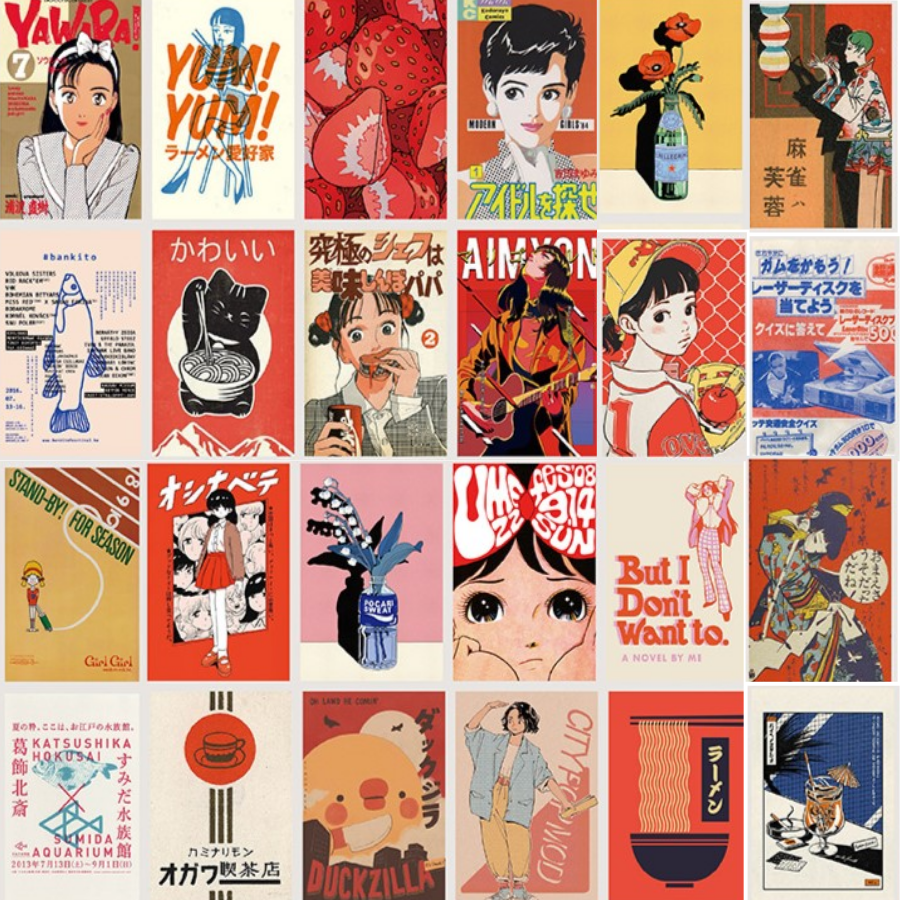 [에코베르] 일본 감성 레트로 엽서 30장 세트 월 데코 벽 장식 빈티지 촬영 소품 인테리어 10,170원