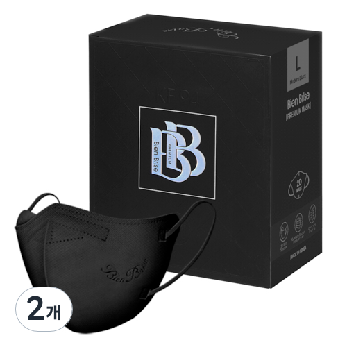 비앙브리제 프리미엄 방역용 마스크 대형 KF94, 25개입, 2개, 모던 블랙 29,500원