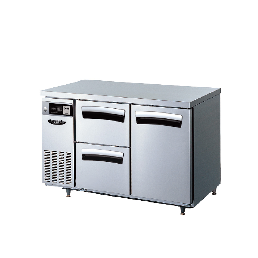라셀르 우유냉장고 1200 LT-1224R-DS 좌서랍2 우일반1 간냉식 결합식 카페형테이블 2,012,000원