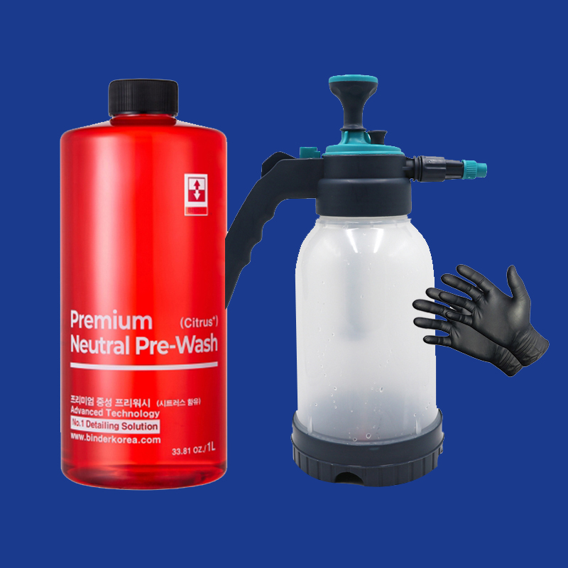 바인더 중성 프리워시 1000ml + 압축분무기 2L + 고무 장갑 세트 16,900원