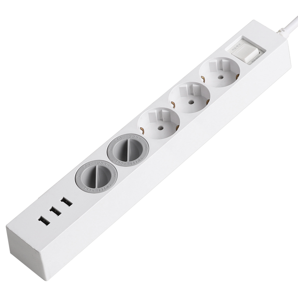 스윗홈 국산 멀티탭 USB 3포트 과부하차단 5구 + 안전커버 2p 세트, 1.5m, 혼합색상, 1개 27,500원