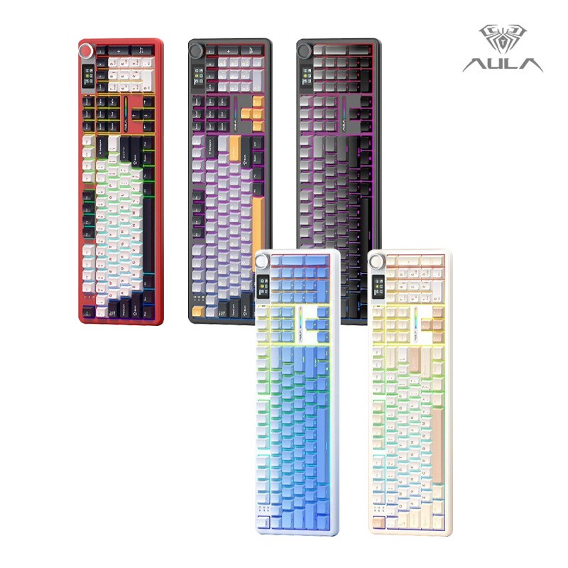 [Triton] 독거미 AULA F108 Pro 무선 게이밍 기계식 키보드 8000mAh 풀배열 GASKET구조 디스플레이 멀티 노브, F108 Pro, 블랙-그린축 60,500원