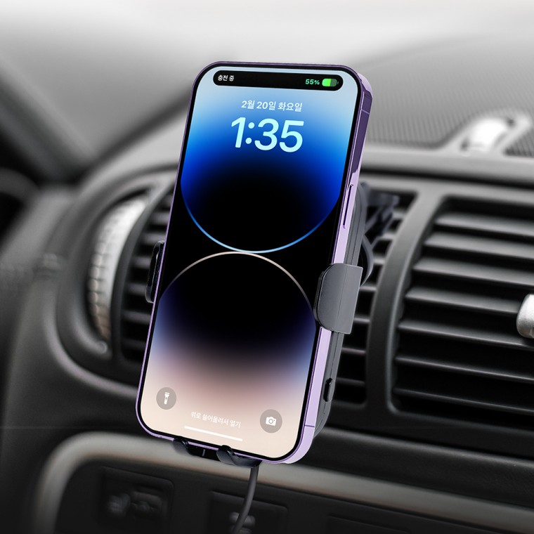 DUGNMARKT  PLEOMAX 고속 무선충전 듀얼코일 15W 송풍구형 거치대 PM-CQ4 21,810원