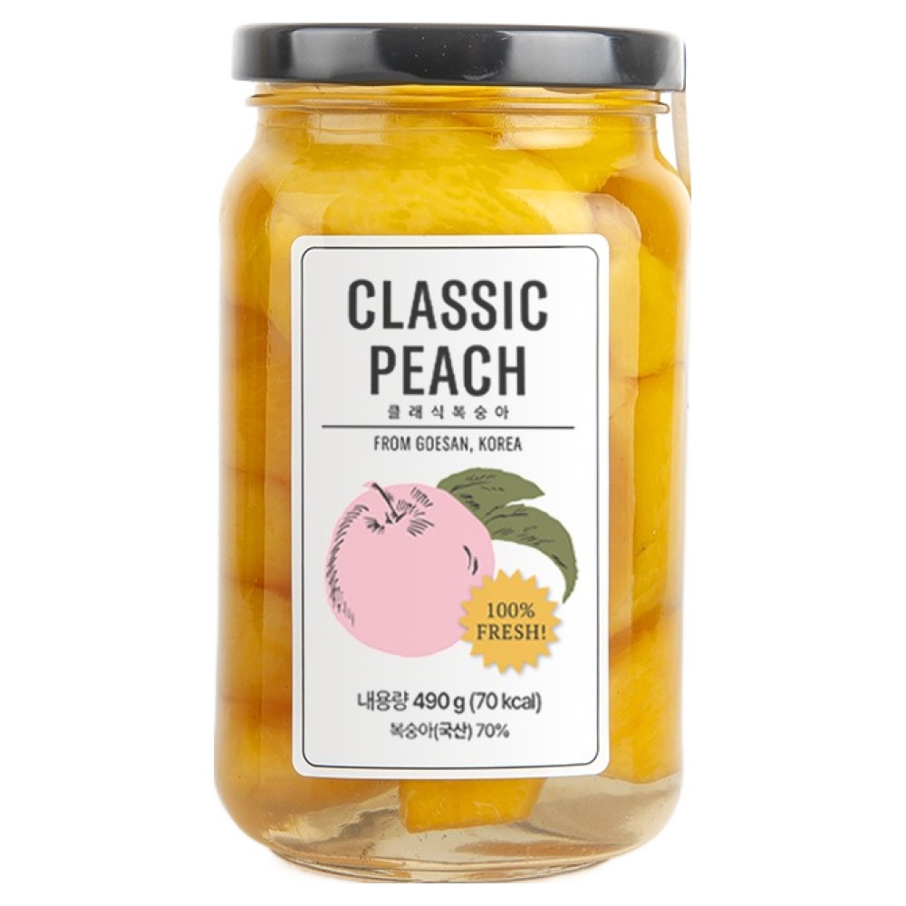 클래식농원 복숭아 병조림 황도, 1개, 490g 11,400원