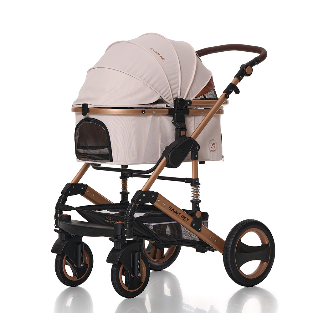 세인트펫 프리미엄 강아지유모차 알루미늄 프레임 30.5cm 대형바퀴 에버메이트 엘리트, 3.아이보리 289,000원