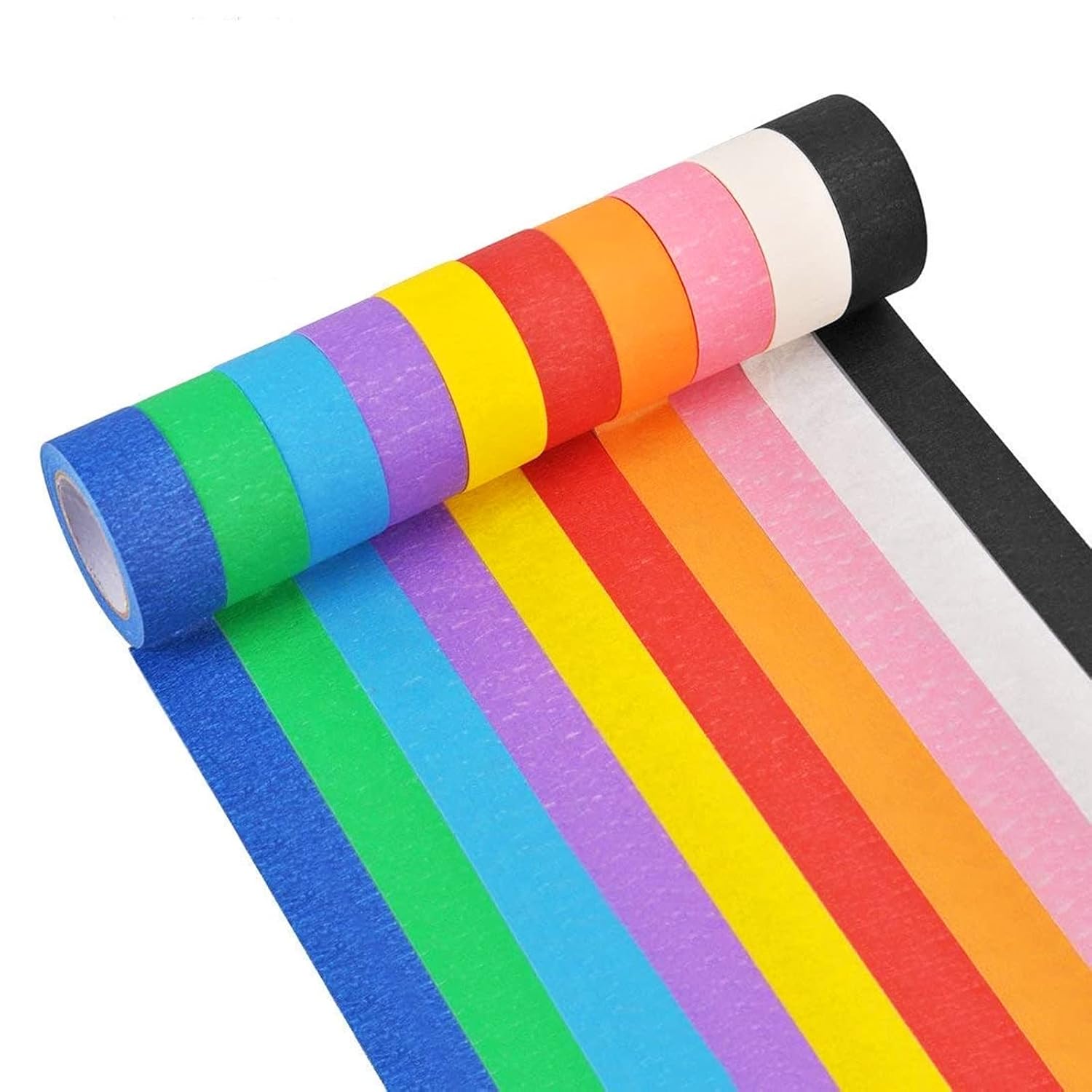 컬러 마스킹테이프 종이테이프 다이어리 꾸미기 엄마표 미술놀이 포장 페인트 마스킹 24mm x 10m, 10개, 혼합색상 19,400원