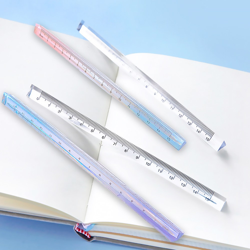 15cm 투명 아크릴 입체 삼각자 센치 컷팅 제도용 직자 5,400원
