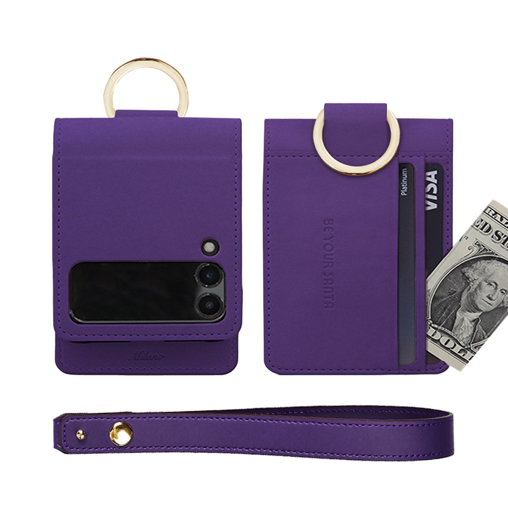 비유어산타 Z플립3케이스 Z플립4케이스 이태리원단 밀라노 센스 핸드스트랩 세트 57,020원