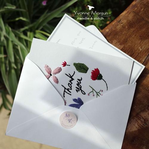 꽃과 풀이 흩날리는 보태니컬 땡큐 종이자수 카드 DIY KIT , 어버이날 스승의날 선물, 1개 15,800원