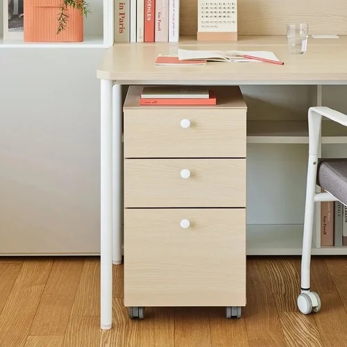 한샘 티오 이동서랍장 방문설치, 내추럴오크, 3단 142,000원