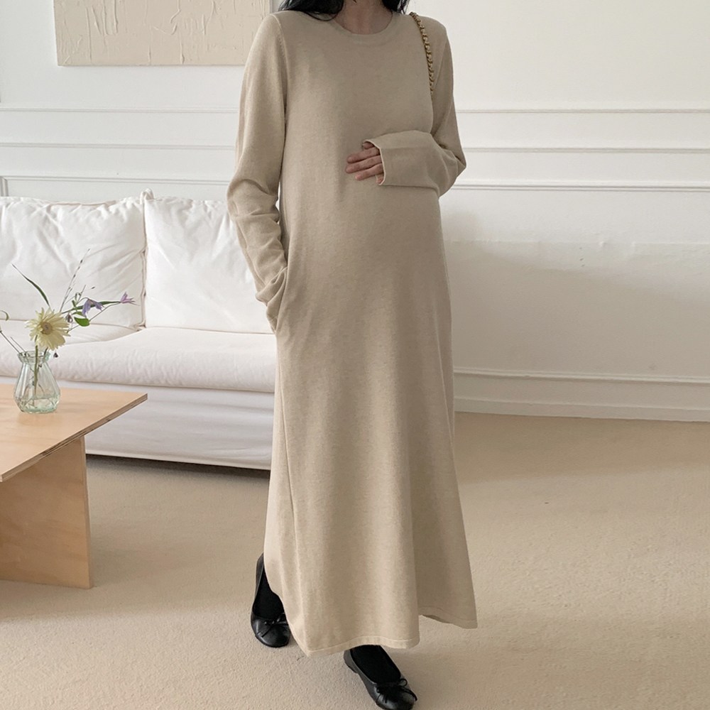 [당일출고] 수엠W 임부 니트 롱원피스 겨울 임산부 데일리룩 외출룩 원피스 B065 퓨어니트ops 34,900원