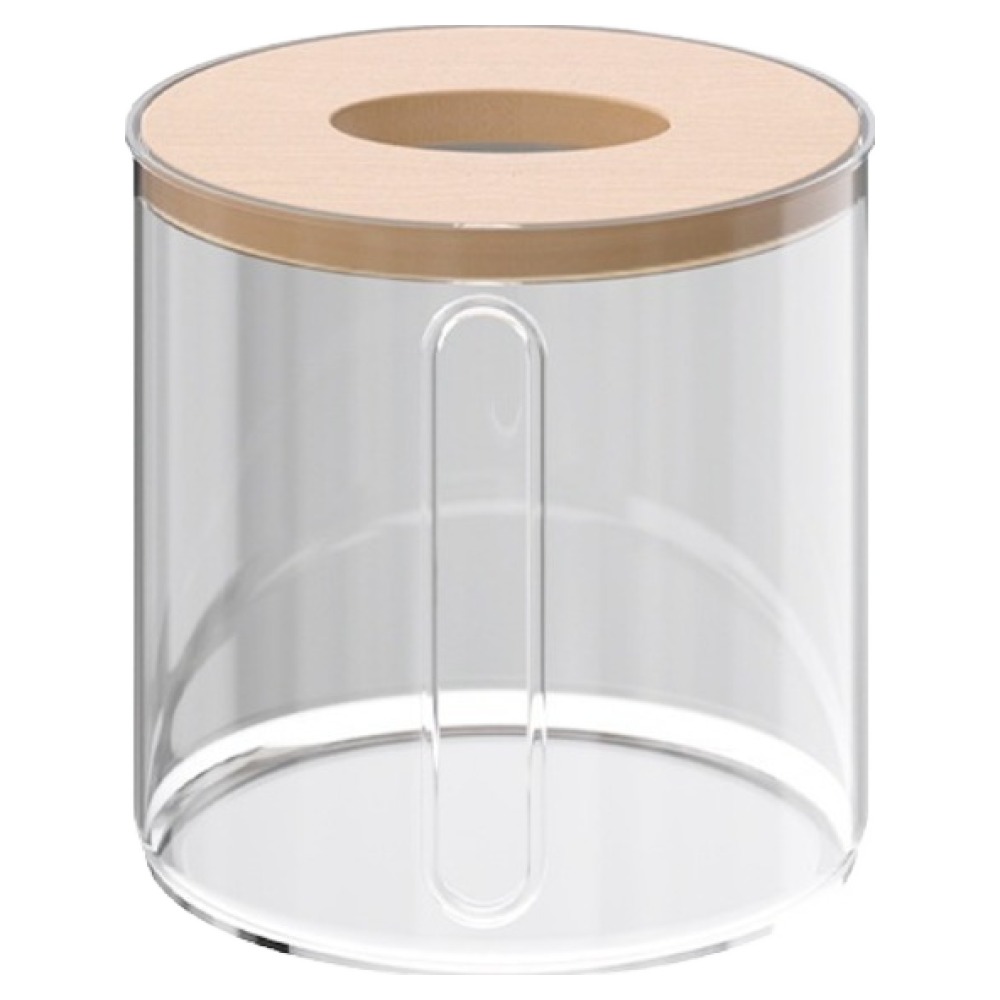 하모니몰 심플 원통형 원목 북유럽풍 티슈 케이스, 투명, 1개 6,200원