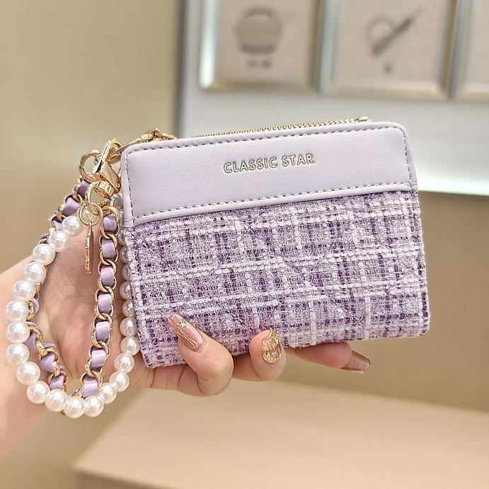 [키링세트] 샤샤벨 트위드 반지갑 여성 학생 카드지갑 귀여운 여자 지갑 13,890원