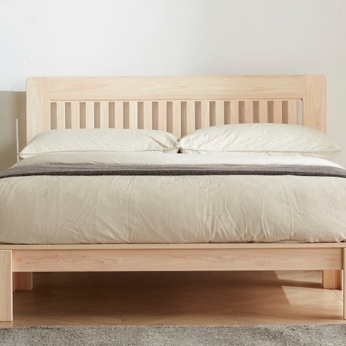 바르숲 고급무절 도담 평상형 통원목 편백나무 침대 프레임, 베이지 1,068,000원