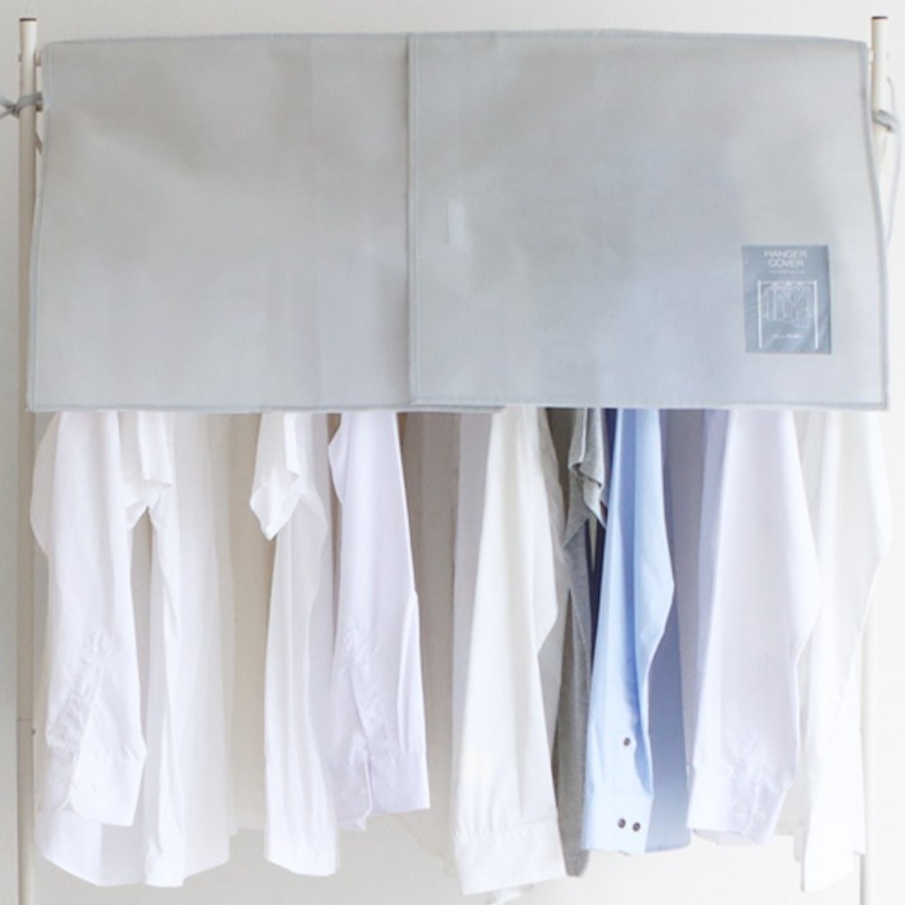 하우스플랜온 1+1 유니크 하프 행거커버 그레이 어깨 먼지 차단 옷덮개, 1개, 2개입 15,400원