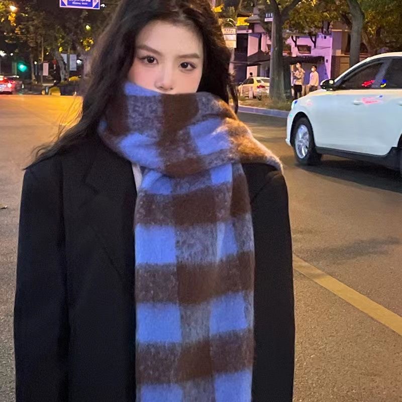 겨울 체크 머플러 롱목도리 캐시미어라이크 남여공용 커플 빅사이즈 HADA 7,020원