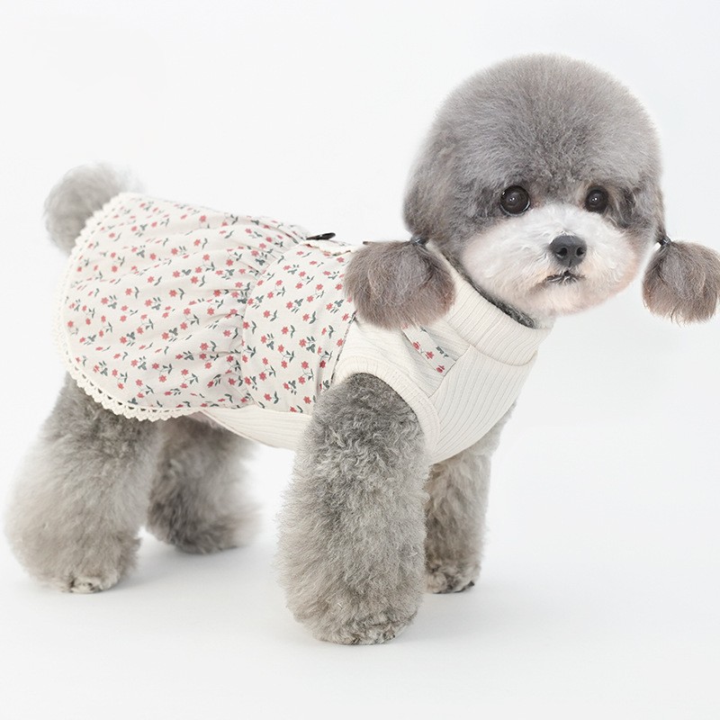 강아지원피스 스커트 꽃치마 봄옷, 1개, 핑크 27,990원