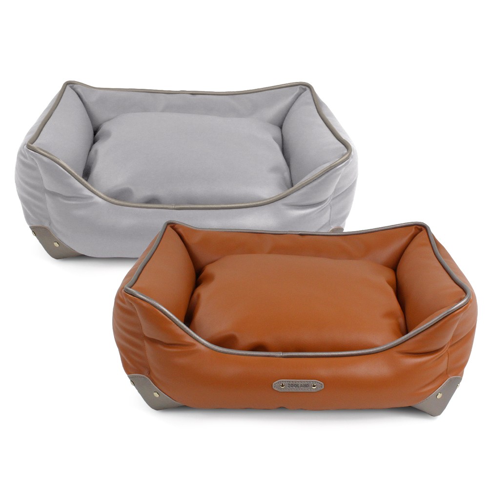 주랜드 벨라 프리미어 레더베드 커버분리 색상2종 애견방석, 라이트브라운, 1개 21,000원