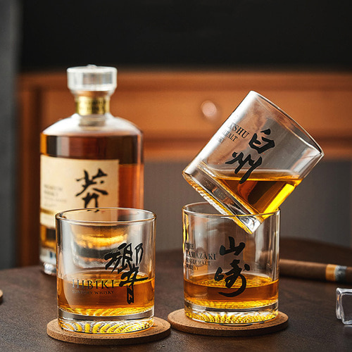 크리스탈 일본 위스키잔 야마자키 하쿠슈 히비키 언더락 글라스, 1개 9,500원