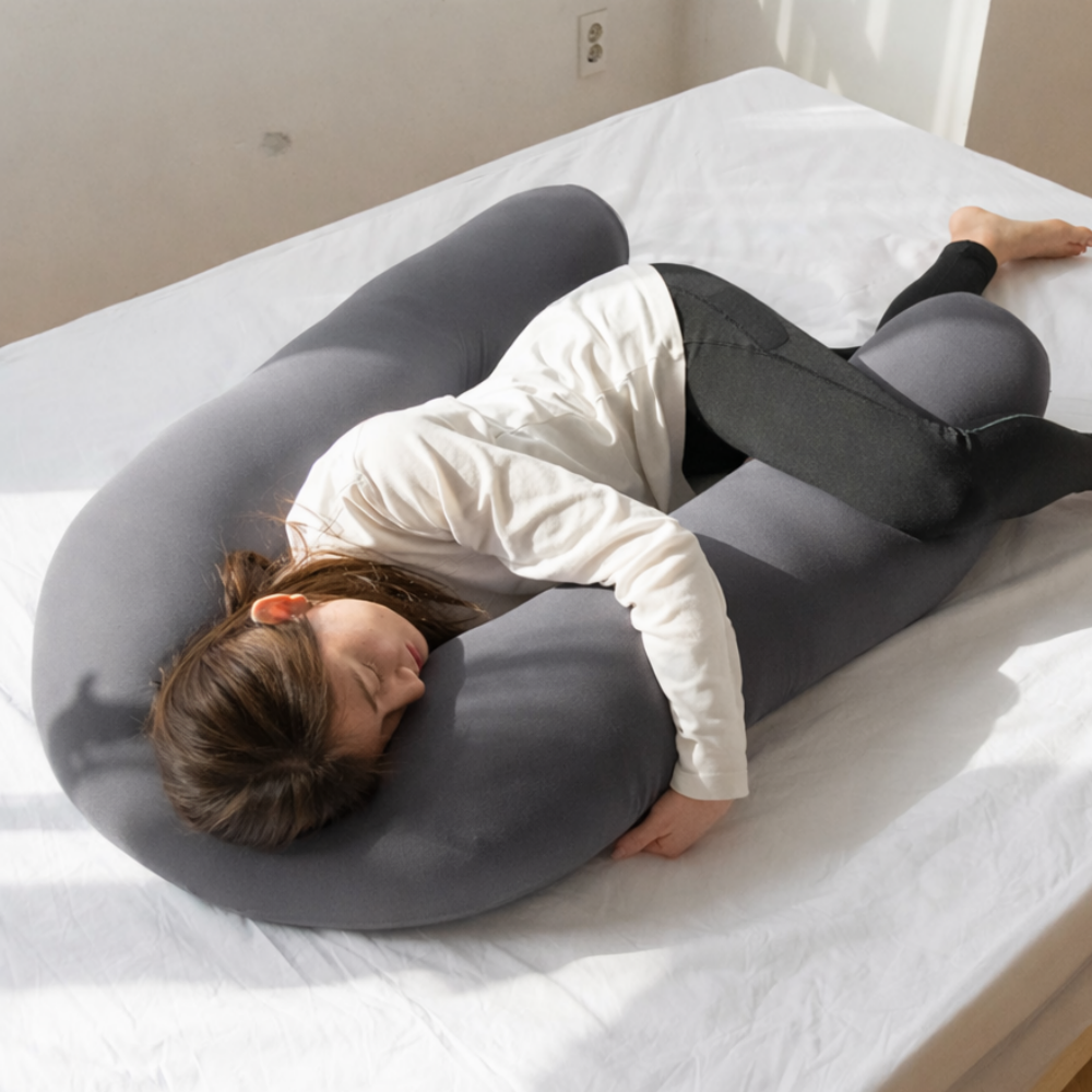 국산 쫀득 말랑 바디필로우 두툼 롱사이즈 U자 L자 뚱뚱 임산부 숙면 쿠션, 아이보리 65,000원